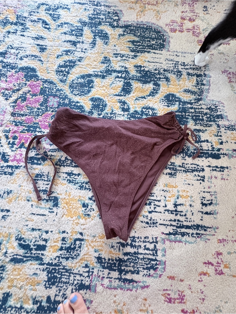 Abercrombie shimmer brown High-Waist Bikini Bottoms